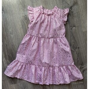 Imoga Pia‎ Girls Dress Pink Gold Flutter Sleeves Spring Summer Size 5